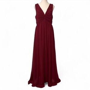 Lulus Easy To Love You Burgundy Twist-Front Dress NWT Size Large